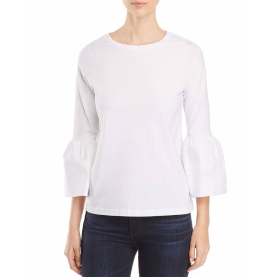  Women's 3/4 Bell Sleeve Blouse Pullover Shirt Tops