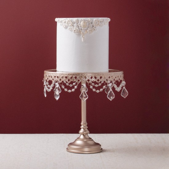 Amalfi Sophia 10″ Crystal-Draped Cake Stand