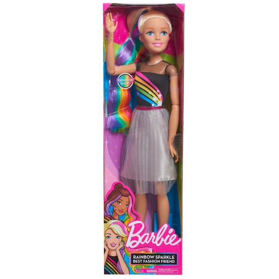  28 inch Best Fashion Friend Rainbow Doll, Blonde Hair with Rainbow Highlights, Kids Toys for Ages 3 up