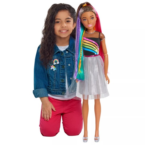  28 inch Rainbow Sparkle Best Fashion Friend Doll, Brown Hair, Kids Toys for Ages 3 up