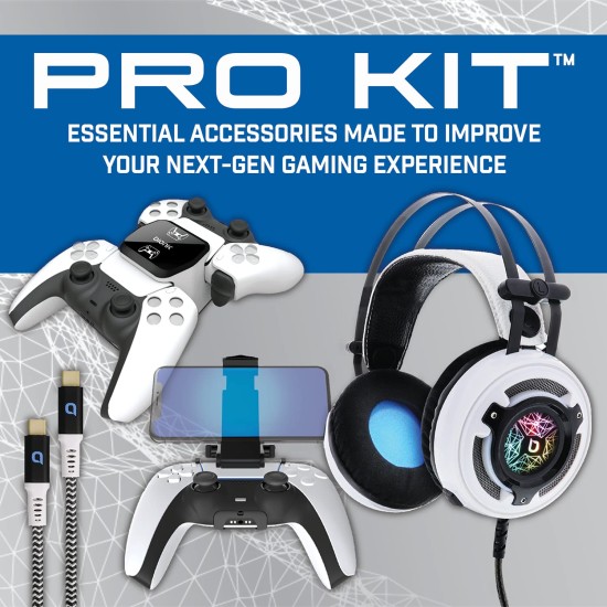  BNK-9083 PS5 Pro Kit – Essential Accessories – Headset, Charge Base, Cable