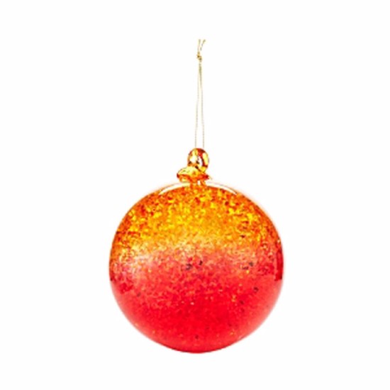 Bloomingdale’s Glass Ball Ornament, Red/Orange