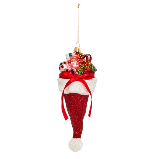 Bloomingdale’s Santa Hat With Gifts Ornament