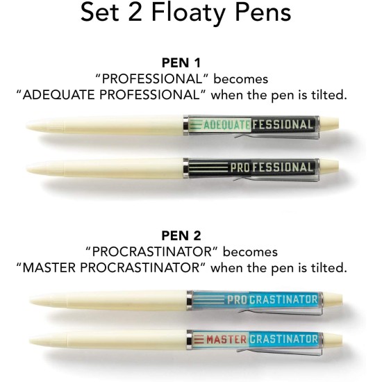  & Galison Professional Procrastinator Floaty Pen Set