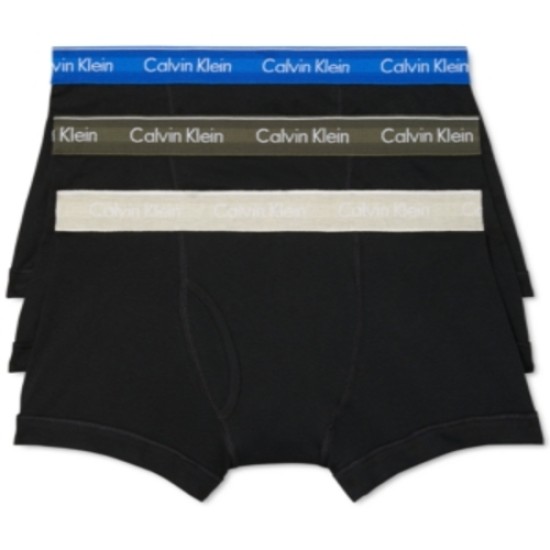  3 Pack Logo Underwear Men Size Trunks Cotton Black Classic Fit