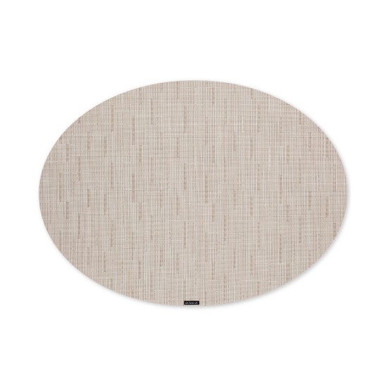  Bamboo 14” X 19.25” Oval Placemat, Beige