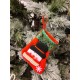 , Set of 4, 3D Christmas Theme Stockings Gift & Candy Bag & Tableware Holder Ornament Animated Santa Reindeer Snowman Dog, Tinsel, Set of 8