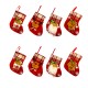 , Set of 4, 3D Christmas Theme Stockings Gift & Candy Bag & Tableware Holder Ornament Animated Santa Reindeer Snowman Dog, Red Plaid, Set of 8