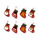 , Set of 4, 3D Christmas Theme Stockings Gift & Candy Bag & Tableware Holder Ornament Animated Santa Reindeer Snowman Dog, Tinsel, Set of 8