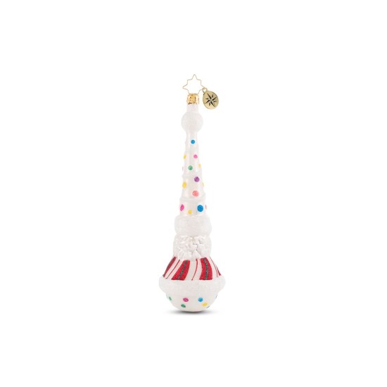  Candy-Dotted Claus Ornament, Multi, 7”