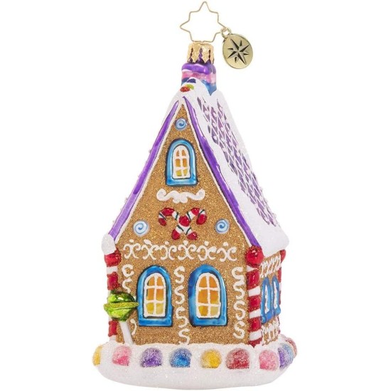  Hand-Crafted European Glass Christmas Decorative Figural Ornament, The Confectioner’s Chalet