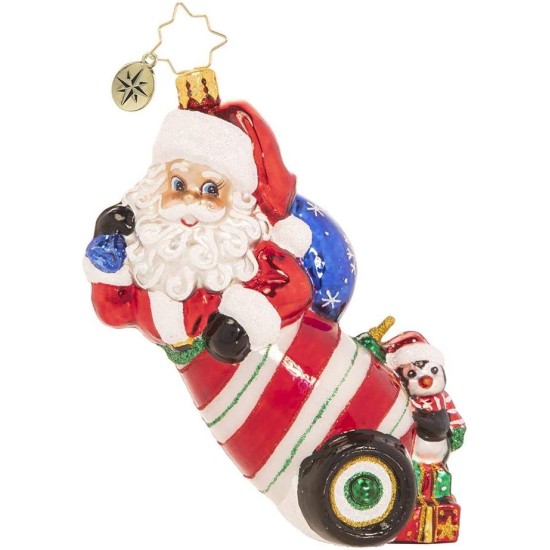  Hand-Crafted European Glass Christmas Decorative Figural Ornament, A Christmas Cannon
