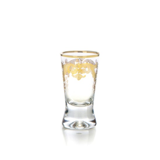  CLGG610 Liqueur Glasses with 24K Gold Artwork, Set of 6