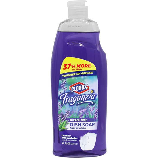  Fraganzia Liquid Dish Soap, Smells Great and Cuts Through Tough Grease Fast, Quick Rinsing Formula Washes Away Germs A Powerful Clean, You Can Trust, Lavender Scent, 22 Ounces (Pack of 6)