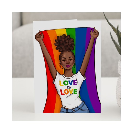 Coco Michele Love is Love Greeting Card, Rainbow, 4.25″ x 5.5″