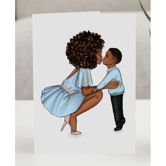 Coco Michele Mom and Son Card, Blue, 4.25″ x 5.5″