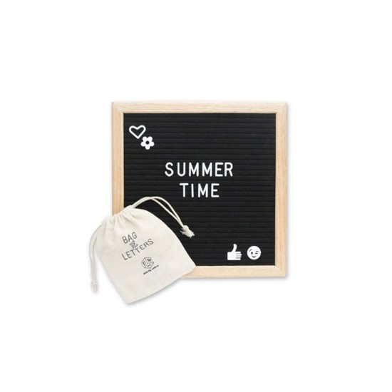 Felt Letterboard with Stand – 10 x 10 in Changeable Letter Board with White Letters and Black Felt for Announcements, Milestones, First Day of School, Office, and Classroom