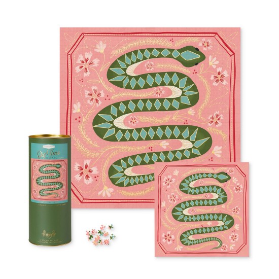  Snake Collage Puzzle, 1,000 Pieces,Green/Pink