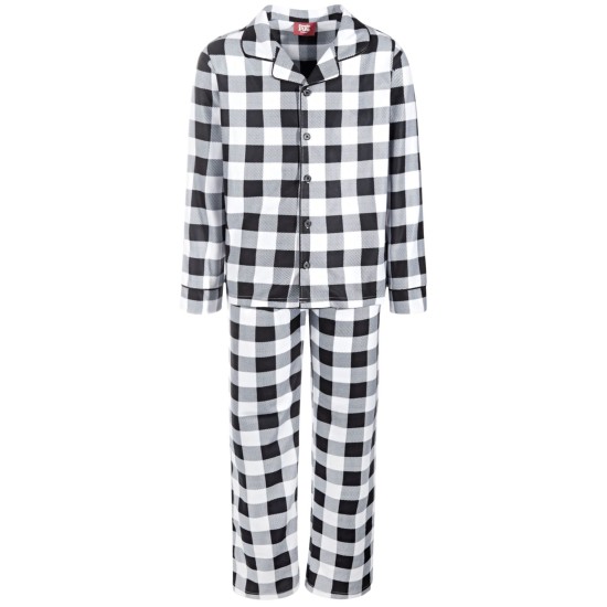  Little & Big Kids Matching Buffalo Check Pajama Sets, White, 8