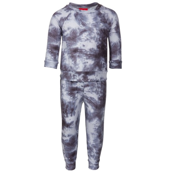  Matching Baby Boys & Girls 2-Pc. Tie-Dyed Family Pajama Set, Grey Tie Dye, 6-9 Months