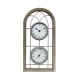 FirsTime & Co. Farmhouse Arch Outdoor Clock, 20″ x 10″ Rustic Brown, Antique Silver