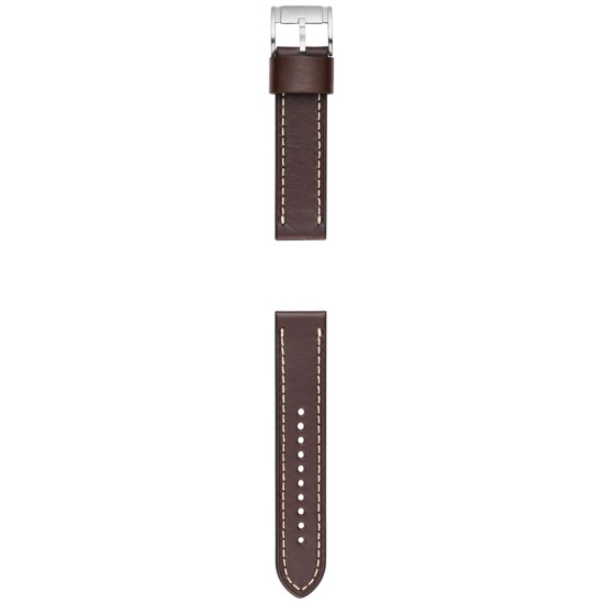  Men’s 22mm Black Leather Watch Strap, Brown