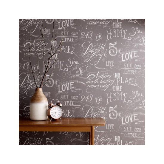  Great Value Chalk Board Effect Grey Wallpaper