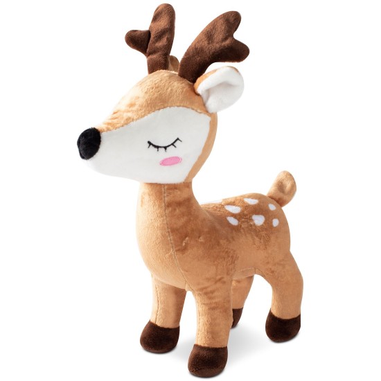  Deer With Antlers Plush Dog Toy, Brown, 12″ x 9″