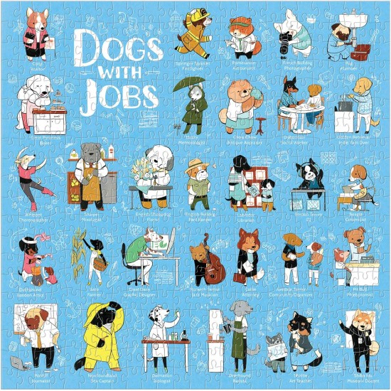  Dogs with Jobs Puzzle, 500 Pieces, 20” x 20” – Jigsaw Puzzle Featuring an Amusing Illustration of Dogs – Thick, Sturdy Pieces, Challenging Family Activity, Great Gift Idea