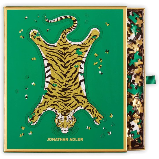  Jonathan Adler Safari Shaped Puzzle, 750 Pieces, 19” x 29.25” – Shaped Jigsaw Puzzle Featuring Iconic Art by Jonathan Adler – Thick, Study Pieces, Challenging Family Activity, Great Gift Idea