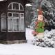  Iron Snowman Wall Hanging Sign Christmas Yard Stake Stand Home Decor, Green