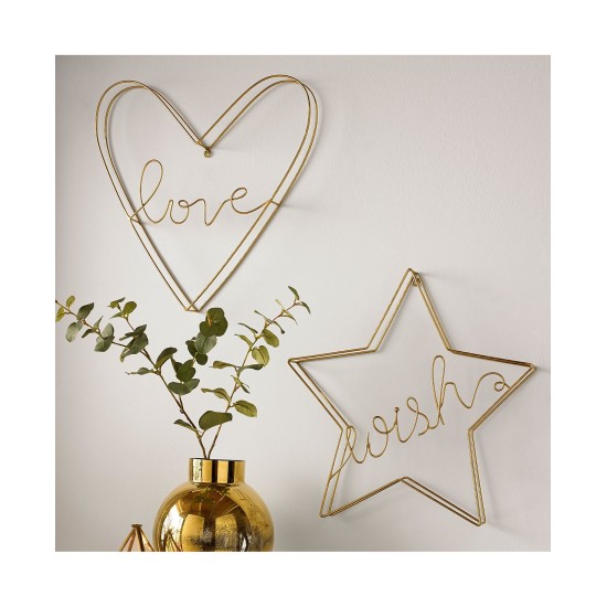 Graham & Brown Amour Wall Art, 16″ x 16″, Gold