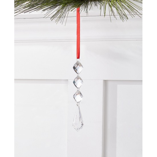  Crystal Elegance Clear Icicle Ornament, 7”