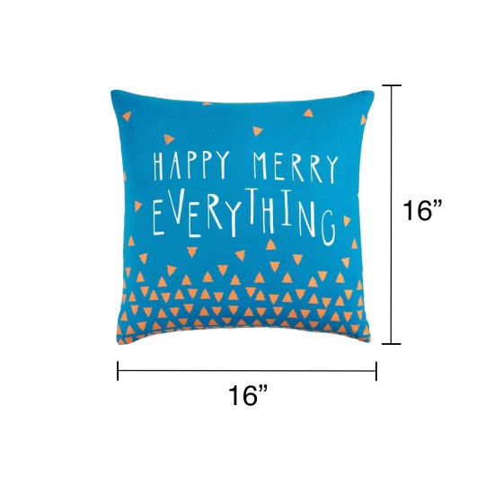  Happy Merry Everything Decorative Pillow (Blue)