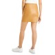 Juniors’ Pull-On Faux-Leather Skirt, Large, Darkyellow