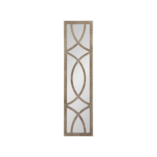  Tolland Wood Panel Wall Mirror, 47.25″ x 11.75″, Brown