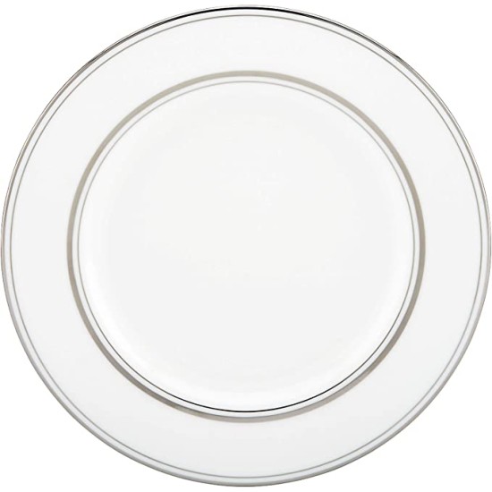  Library Lane Platinum Salad Plate, 0.70 LB, White