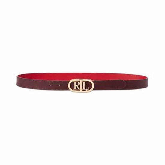 Lauren Ralph Lauren Reversible Oval-Buckle Leather Belt – WINE