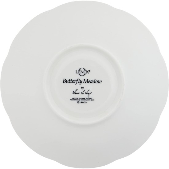  Butterfly Meadow Saucer, White, 7” x 7”