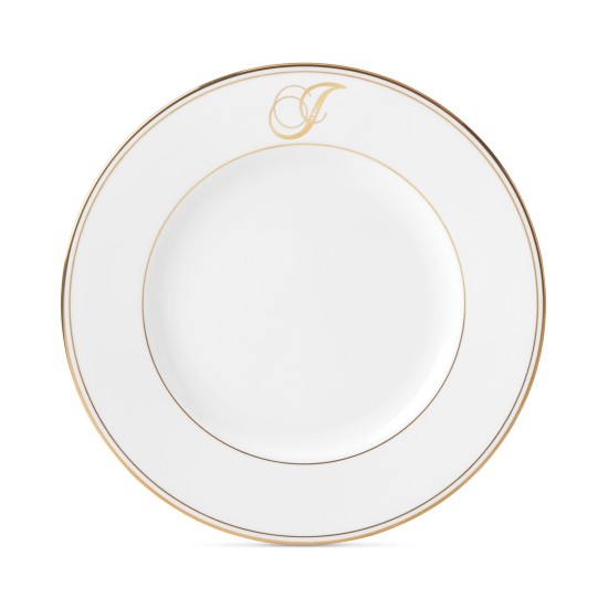  Federal Gold Block Monogram Dinnerware Dinner Plate, J