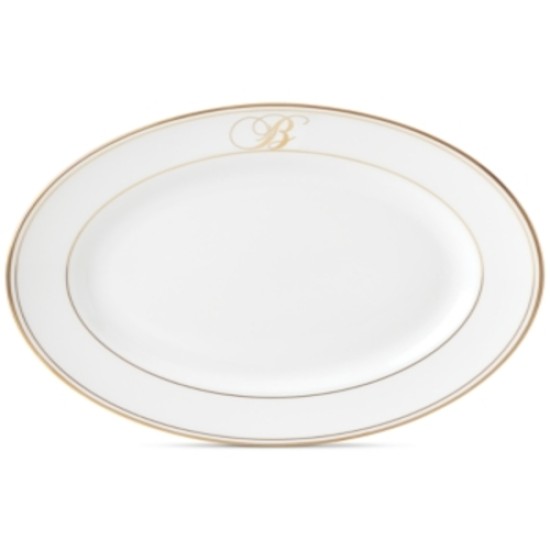  Federal Gold Script Monogram Dinnerware Platter, B