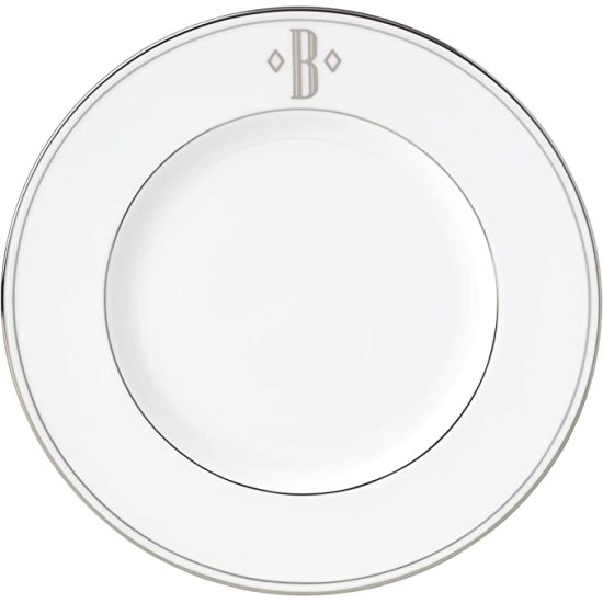  Federal Platinum Block Monogram Dinnerware Accent Plate, B