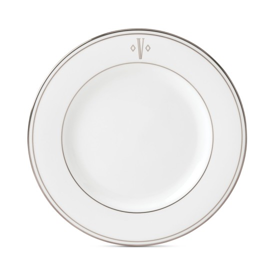  Federal Platinum Block Monogram Dinnerware Salad Plate, 8”, V