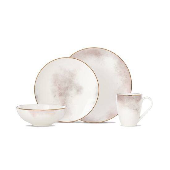  Trianna Salaria 4-pc. Place Setting, Taupe/Grey MISSING ONE TEACUP