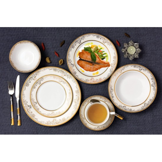  Chloe 57-pc Dinnerware Set, Service for 8, Gold