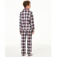 Matching Family Pajamas Kids Stewart Plaid Pajama Set, White,  14-16