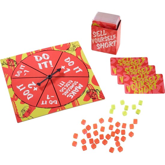  Sell Yourself Short, Hilarious Party Game for Adults and Teens, with Spinner, 112 Cards and 41 Tokens, Makes a Great Gift for 14 Year Olds and Up