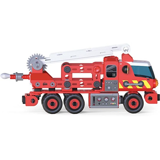  Junior, Rescue Fire Truck with Lights and Sounds STEAM Building Kit, for Kids Aged 5 and up