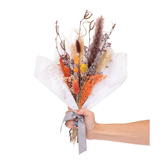 Miss Daisy Small Dried Floral Bouquet (Orange)