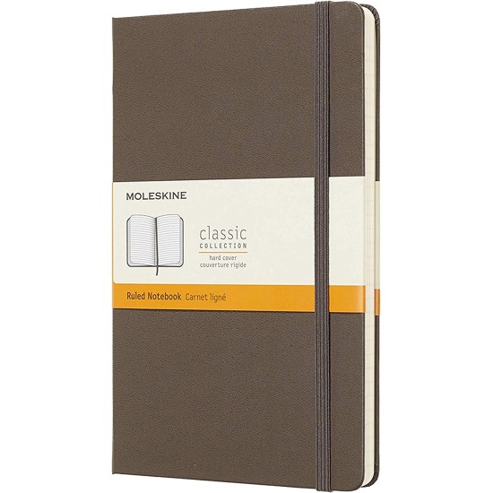  Classic Notebook, Hard Cover, Large (5″ x 8.25″) Ruled/Lined, Earth Brown, 240 Pages